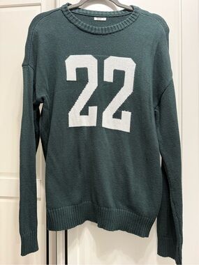 Ardene Dark Green Crewneck Sweater with White '22'
